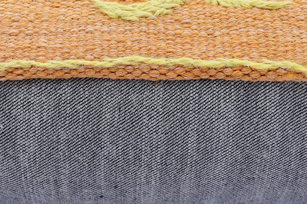 handmade Traditional Pillow Orange Red Hand-Woven SQUARE 100% WOOL Handmade pillow