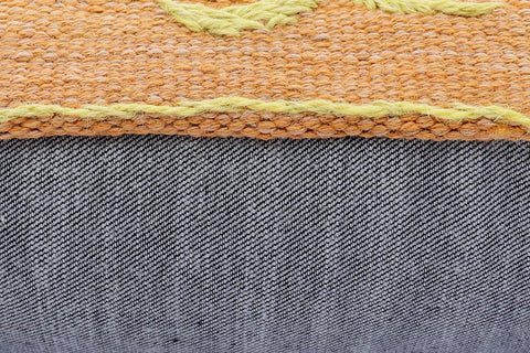 handmade Traditional Pillow Orange Red Hand-Woven SQUARE 100% WOOL Handmade pillow