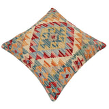 handmade Traditional Pillow Green Blue Hand-Woven SQUARE 100% WOOL Hand woven turkish pillow2' x 2'