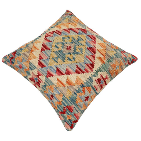 handmade Traditional Pillow Green Blue Hand-Woven SQUARE 100% WOOL Hand woven turkish pillow2 x 2