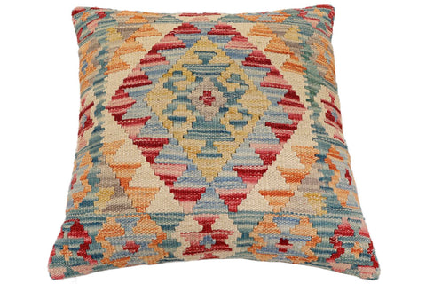 handmade Traditional Pillow Green Blue Hand-Woven SQUARE 100% WOOL Hand woven turkish pillow2 x 2