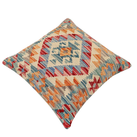 handmade Traditional Pillow Green Blue Hand-Woven SQUARE 100% WOOL Hand woven turkish pillow2 x 2