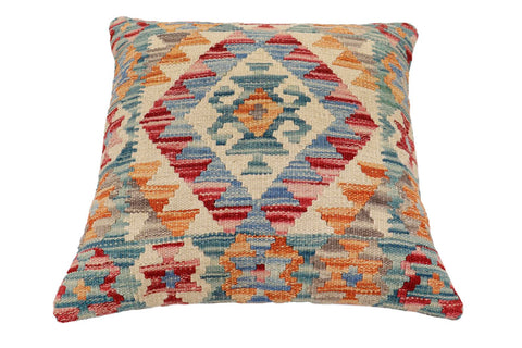 handmade Traditional Pillow Green Blue Hand-Woven SQUARE 100% WOOL Hand woven turkish pillow2 x 2