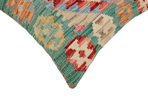 handmade Traditional Pillow Green Beige Hand-Woven SQUARE 100% WOOL Hand woven turkish pillow2 x 2