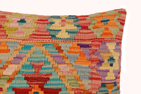 handmade Traditional Pillow Red Orange Hand-Woven SQUARE 100% WOOL Hand woven turkish pillow2 x 2