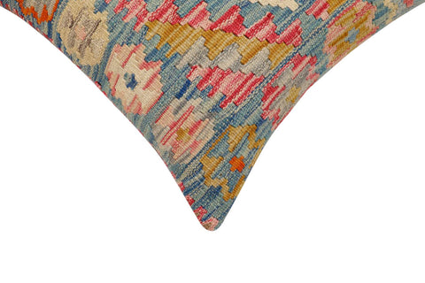 handmade Traditional Pillow Blue Beige Hand-Woven SQUARE 100% WOOL Hand woven turkish pillow2 x 2