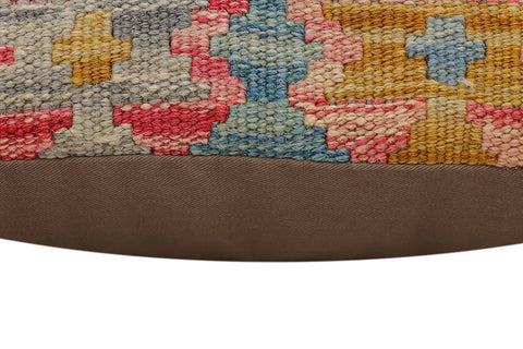 handmade Traditional Pillow Blue Beige Hand-Woven SQUARE 100% WOOL Hand woven turkish pillow2 x 2