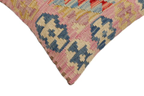 handmade Traditional Pillow Blue Beige Hand-Woven SQUARE 100% WOOL Hand woven turkish pillow2 x 2