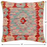 handmade Traditional Pillow Red Beige Hand-Woven SQUARE 100% WOOL Hand woven turkish pillow2' x 2'