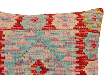 handmade Traditional Pillow Red Beige Hand-Woven SQUARE 100% WOOL Hand woven turkish pillow2 x 2