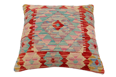 handmade Traditional Pillow Red Beige Hand-Woven SQUARE 100% WOOL Hand woven turkish pillow2 x 2