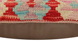 handmade Traditional Pillow Red Beige Hand-Woven SQUARE 100% WOOL Hand woven turkish pillow2' x 2'