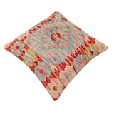 handmade Traditional Pillow Red Beige Hand-Woven SQUARE 100% WOOL  Hand woven turkish pillow  2 x 2
