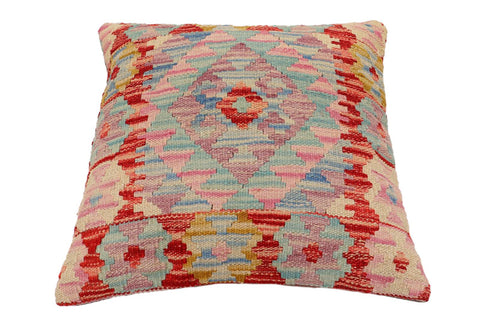 handmade Traditional Pillow Red Beige Hand-Woven SQUARE 100% WOOL  Hand woven turkish pillow  2 x 2