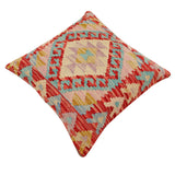 handmade Traditional Pillow Red Beige Hand-Woven SQUARE 100% WOOL Hand woven turkish pillow2' x 2'