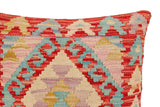 handmade Traditional Pillow Red Beige Hand-Woven SQUARE 100% WOOL Hand woven turkish pillow2' x 2'