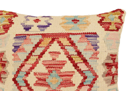 handmade Traditional Pillow Beige Rust Hand-Woven SQUARE 100% WOOL Hand woven turkish pillow2 x 2