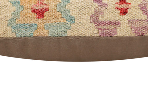 handmade Traditional Pillow Beige Rust Hand-Woven SQUARE 100% WOOL Hand woven turkish pillow2 x 2