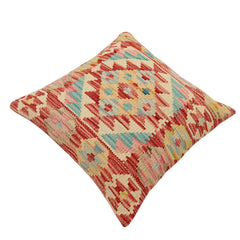 handmade Traditional Pillow Rust Beige Hand-Woven SQUARE 100% WOOL Hand woven turkish pillow2' x 2'