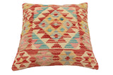 handmade Traditional Pillow Rust Beige Hand-Woven SQUARE 100% WOOL Hand woven turkish pillow2' x 2'