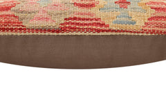 handmade Traditional Pillow Rust Beige Hand-Woven SQUARE 100% WOOL Hand woven turkish pillow2' x 2'