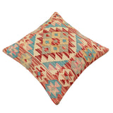 handmade Traditional Pillow Rust Beige Hand-Woven SQUARE 100% WOOL Hand woven turkish pillow2' x 2'