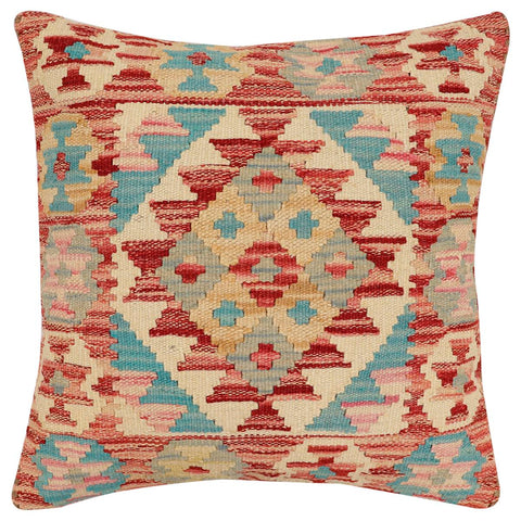 handmade Traditional Pillow Rust Beige Hand-Woven SQUARE 100% WOOL Hand woven turkish pillow2 x 2
