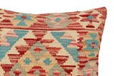 handmade Traditional Pillow Rust Beige Hand-Woven SQUARE 100% WOOL Hand woven turkish pillow2' x 2'