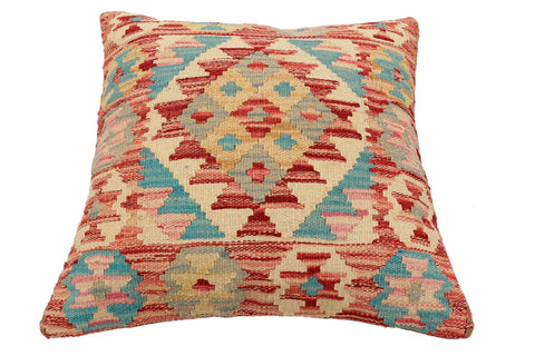 handmade Traditional Pillow Rust Beige Hand-Woven SQUARE 100% WOOL Hand woven turkish pillow2 x 2