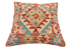 handmade Traditional Pillow Rust Beige Hand-Woven SQUARE 100% WOOL Hand woven turkish pillow2' x 2'