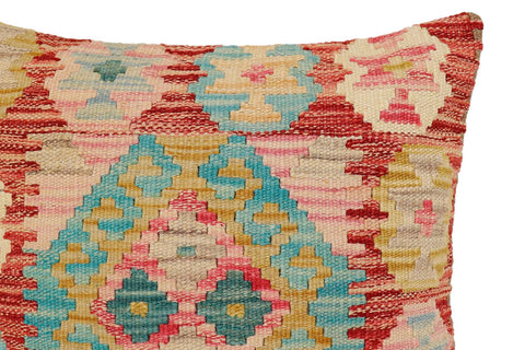 handmade Traditional Pillow Rust Blue Hand-Woven SQUARE 100% WOOL Hand woven turkish pillow2 x 2