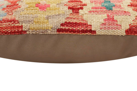handmade Traditional Pillow Rust Blue Hand-Woven SQUARE 100% WOOL Hand woven turkish pillow2 x 2