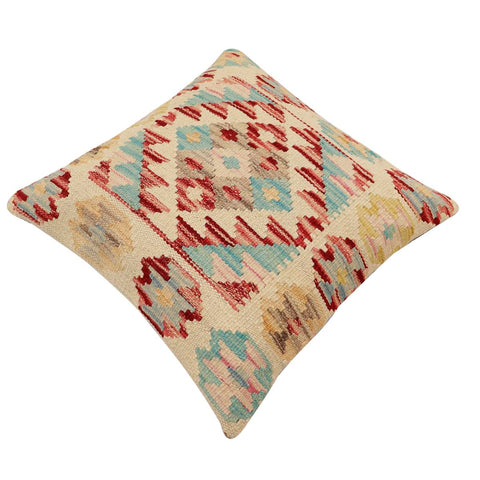 handmade Traditional Pillow Beige Rust Hand-Woven SQUARE 100% WOOL Hand woven turkish pillow2 x 2