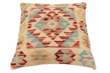 handmade Traditional Pillow Beige Rust Hand-Woven SQUARE 100% WOOL Hand woven turkish pillow2' x 2'