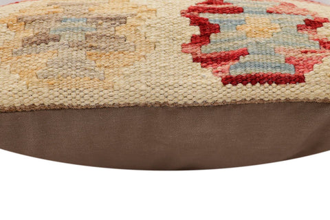 handmade Traditional Pillow Beige Rust Hand-Woven SQUARE 100% WOOL Hand woven turkish pillow2 x 2