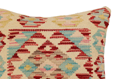 handmade Traditional Pillow Beige Rust Hand-Woven SQUARE 100% WOOL Hand woven turkish pillow2 x 2