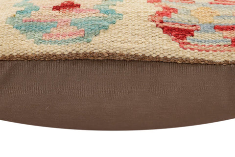 handmade Traditional Pillow Beige Rust Hand-Woven SQUARE 100% WOOL Hand woven turkish pillow2 x 2