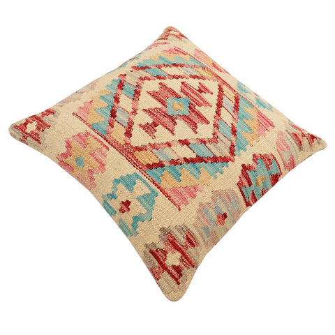 handmade Traditional Pillow Beige Rust Hand-Woven SQUARE 100% WOOL Hand woven turkish pillow2 x 2