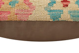 handmade Traditional Pillow Beige Rust Hand-Woven SQUARE 100% WOOL Hand woven turkish pillow2' x 2'