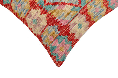 handmade Traditional Pillow Red Beige Hand-Woven SQUARE 100% WOOL Hand woven turkish pillow2 x 2