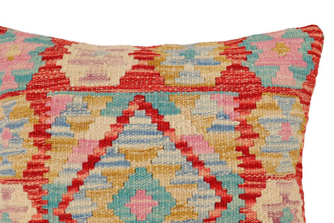 handmade Traditional Pillow Red Beige Hand-Woven SQUARE 100% WOOL Hand woven turkish pillow2 x 2