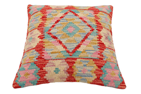 handmade Traditional Pillow Red Beige Hand-Woven SQUARE 100% WOOL Hand woven turkish pillow2 x 2