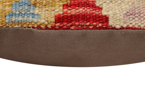 handmade Traditional Pillow Red Beige Hand-Woven SQUARE 100% WOOL Hand woven turkish pillow2 x 2