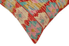 handmade Traditional Pillow Rust Blue Hand-Woven SQUARE 100% WOOL Hand woven turkish pillow2' x 2'