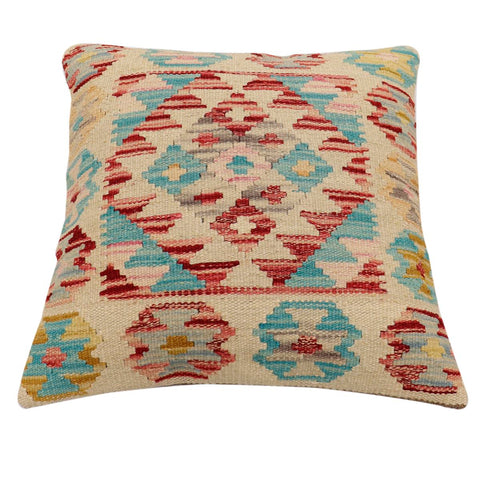 handmade Traditional Pillow Beige Rust Hand-Woven SQUARE 100% WOOL Hand woven turkish pillow2 x 2