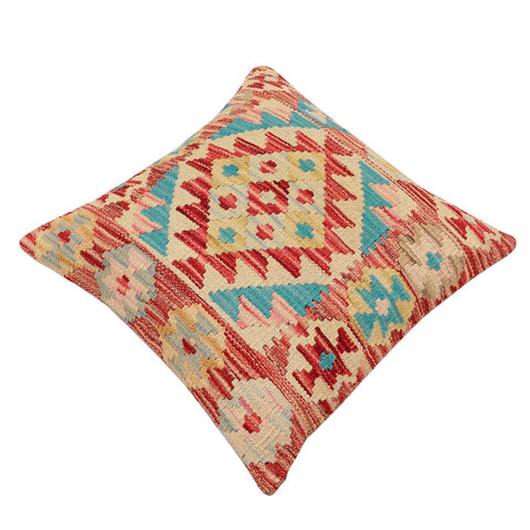 handmade Traditional Pillow Rust Blue Hand-Woven SQUARE 100% WOOL Hand woven turkish pillow2 x 2