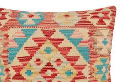 handmade Traditional Pillow Rust Blue Hand-Woven SQUARE 100% WOOL Hand woven turkish pillow2' x 2'