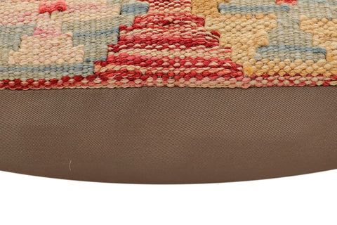 handmade Traditional Pillow Rust Blue Hand-Woven SQUARE 100% WOOL Hand woven turkish pillow2 x 2