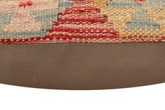 handmade Traditional Pillow Rust Blue Hand-Woven SQUARE 100% WOOL Hand woven turkish pillow2' x 2'