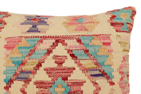 handmade Traditional Pillow Beige Rust Hand-Woven SQUARE 100% WOOL Hand woven turkish pillow2 x 2
